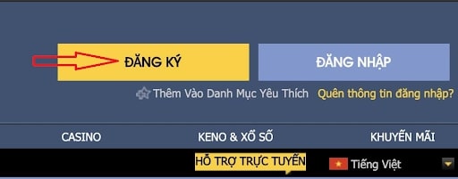 Truy cập vào trang web nhà cái và chọn Đăng ký