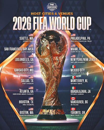 World Cup 2026 được tổ chức tại 16 thành phố khác nhau