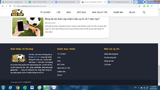 Keotop là một web uy tín chia sẻ nhiều kinh nghiệm phân tích kèo bóng đá