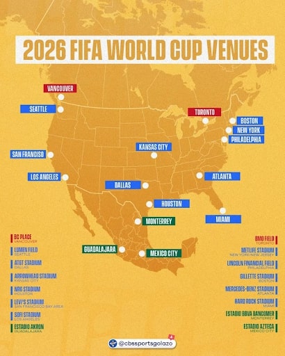 Mỹ là 1 trong những quốc gia đồng tổ chức World Cup 2026